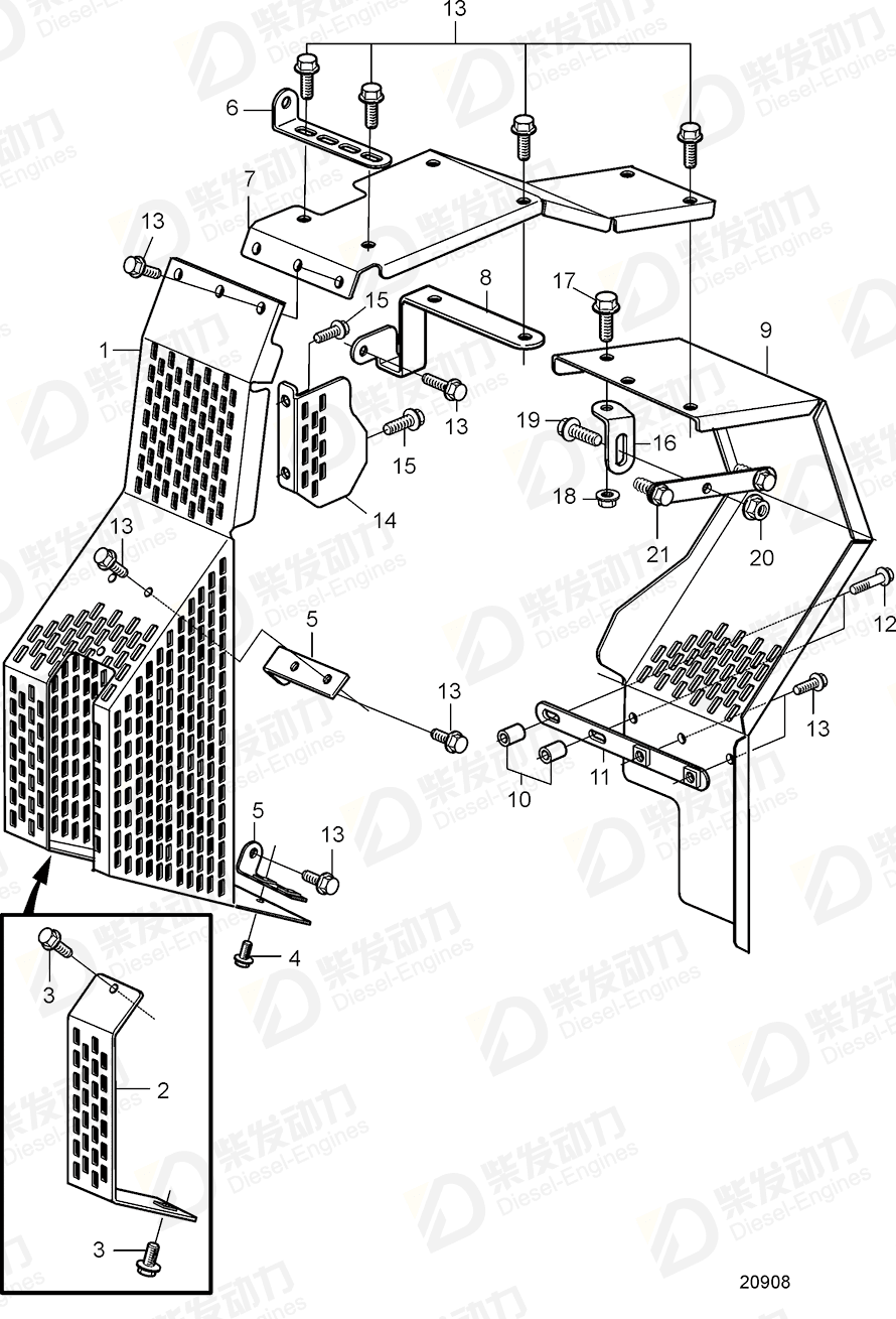 volvo penta Bracket 965564 Drawing volvo penta Bracket 965564 Drawing